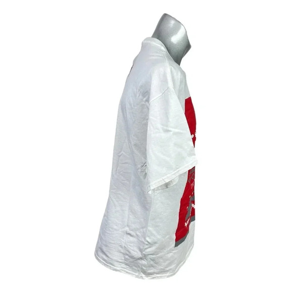 Christmas Budweiser Beer  T-Shirt Mens Shirt Size L White w Red Print New - Picture 5 of 7